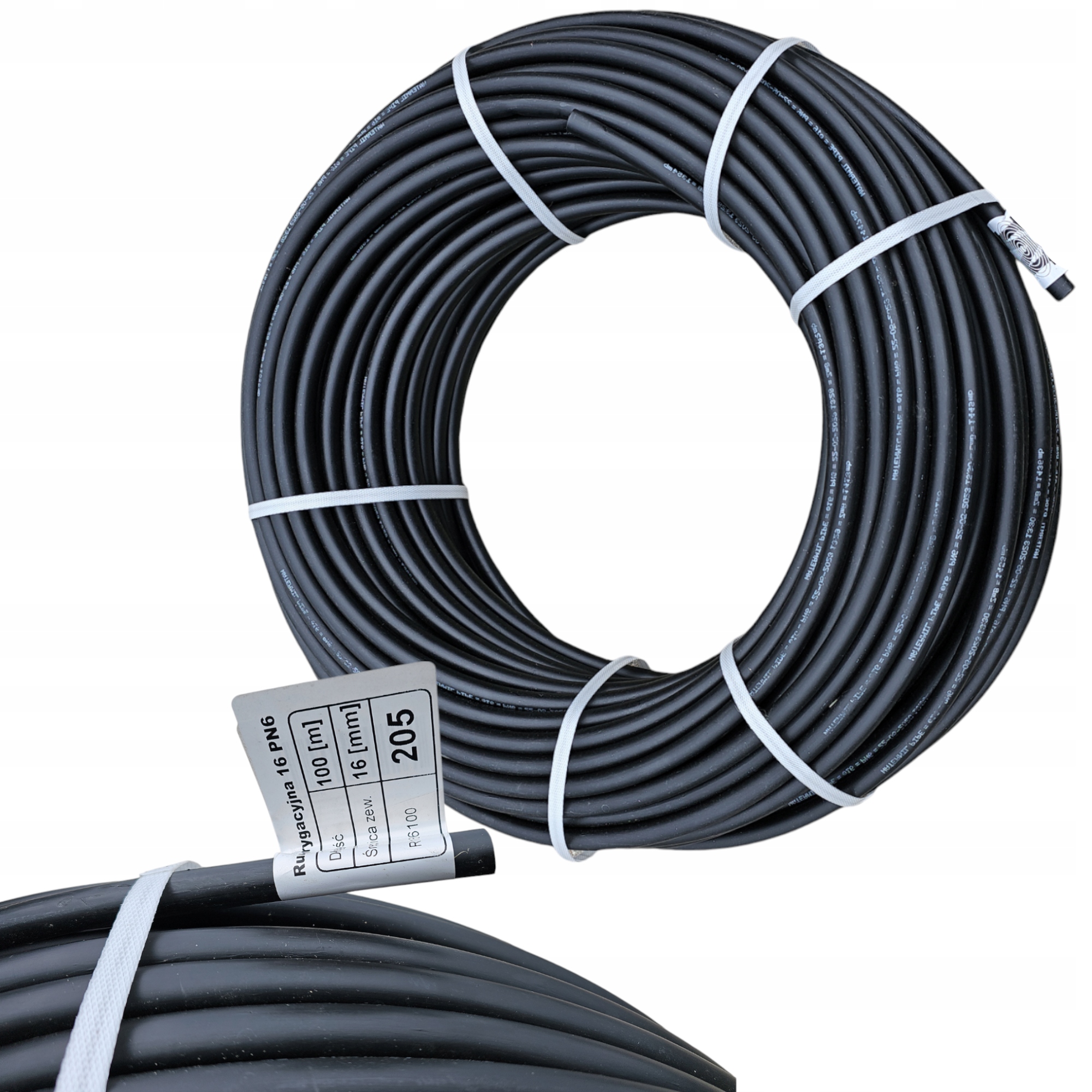 Rura Irygacyjna montażowa do nawadniania Pe 16 Pn 6 Wąż Mocna wałek 100 m