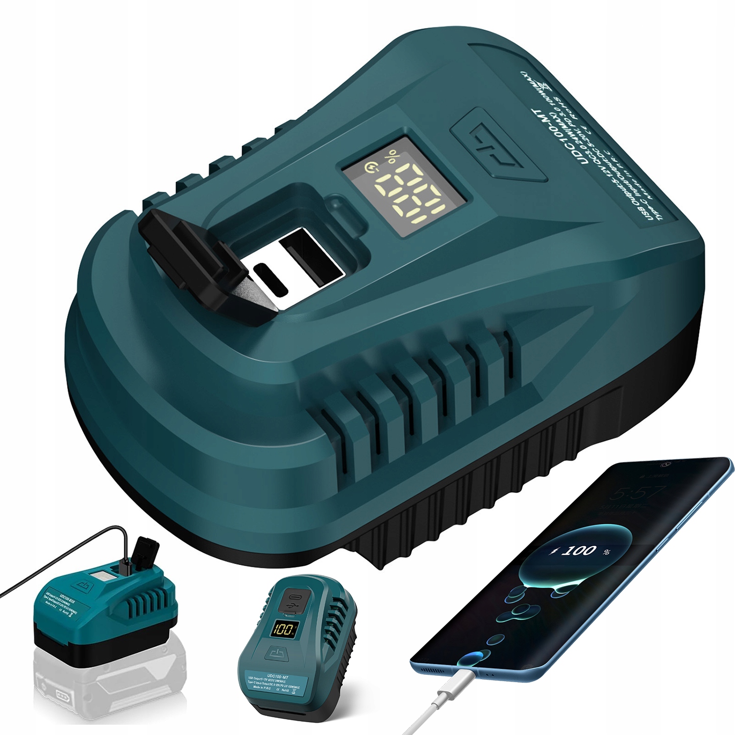 Nabíječka Baterií 18V S Usb Type-c A LCD Pro Ma/kita BL1830-BL1860B