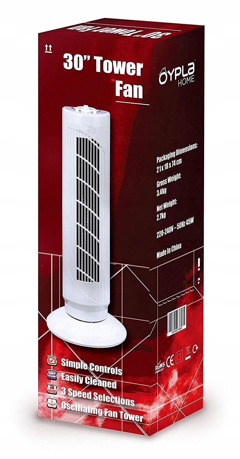 Velký podlahový sloupový ventilátor Oypla 3448