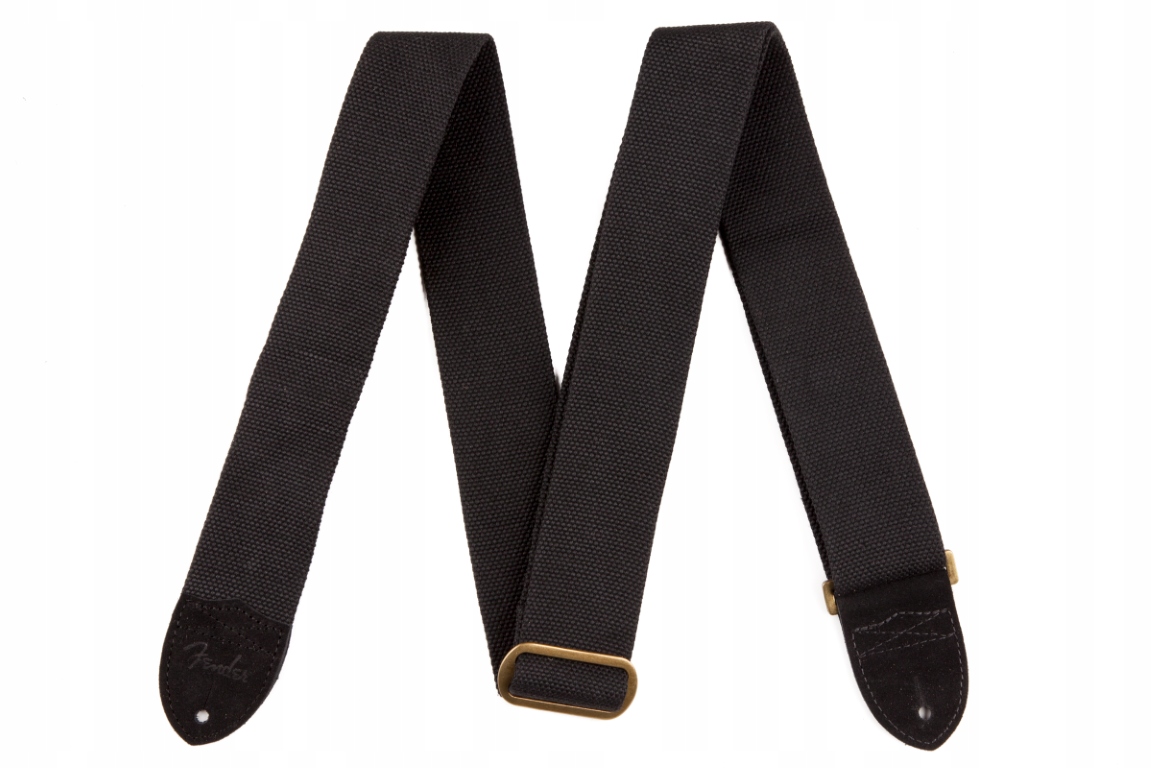 Fender Cotton Leather Strap Black Pas Gitarowy
