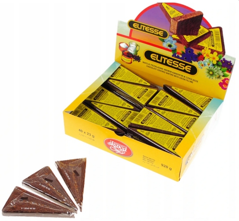 Levně Oplatek Oplatky V Čokoládě Elitesse Triangle Skawa 40 kusů x 23g Kakao