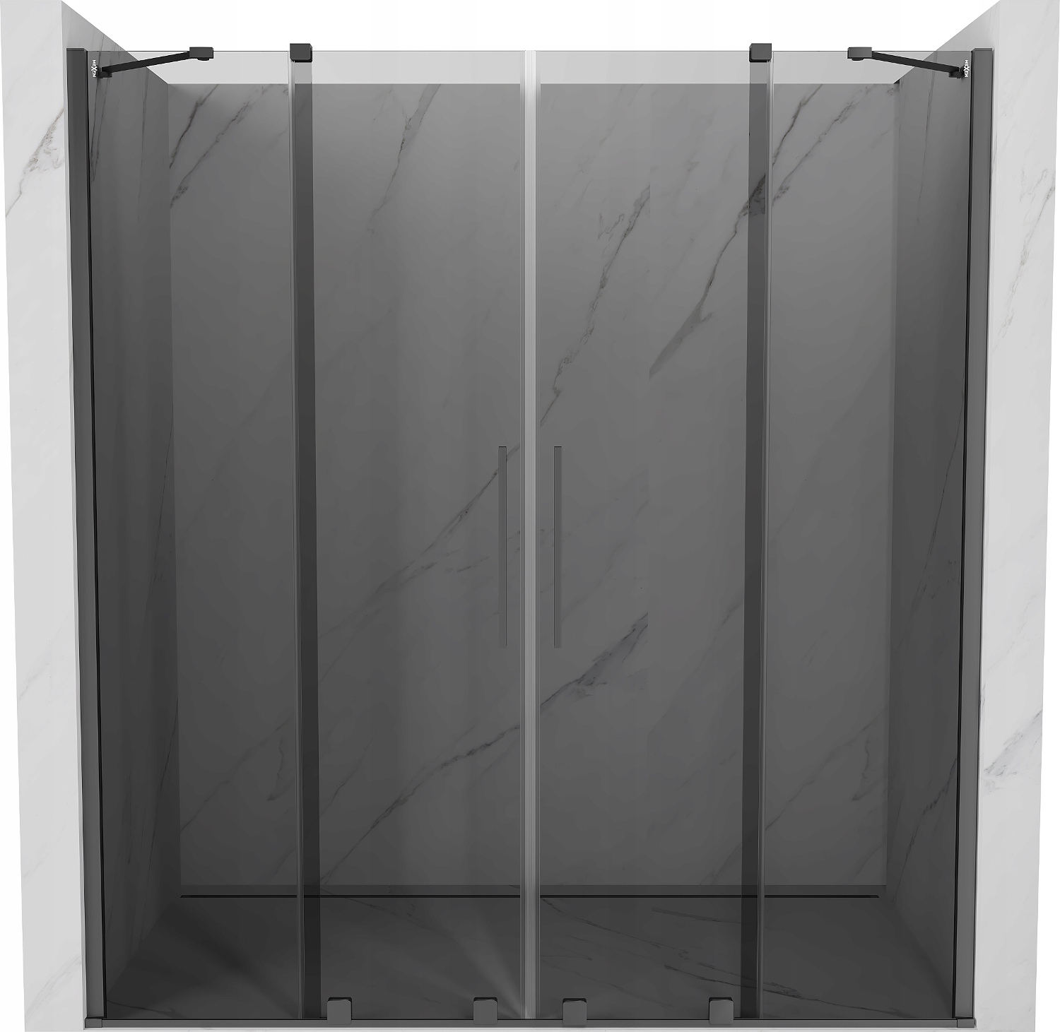 Mexen Velar Duo Drzwi Prysznicowe Rozsuwane 180 CM Grafit Gun Metal