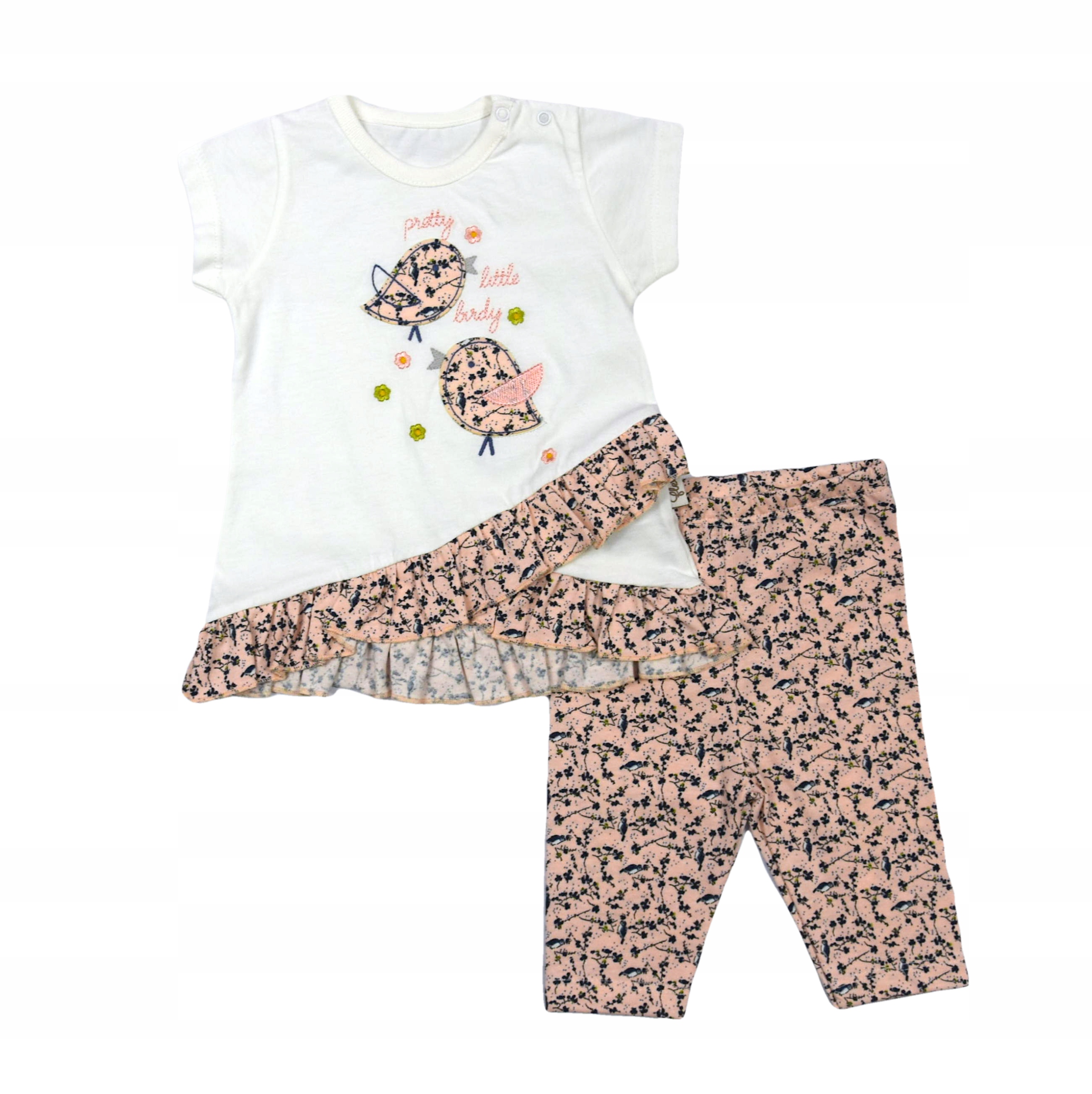 

Komplet T-shirt Legginsy Ptaszki Morela 74/80