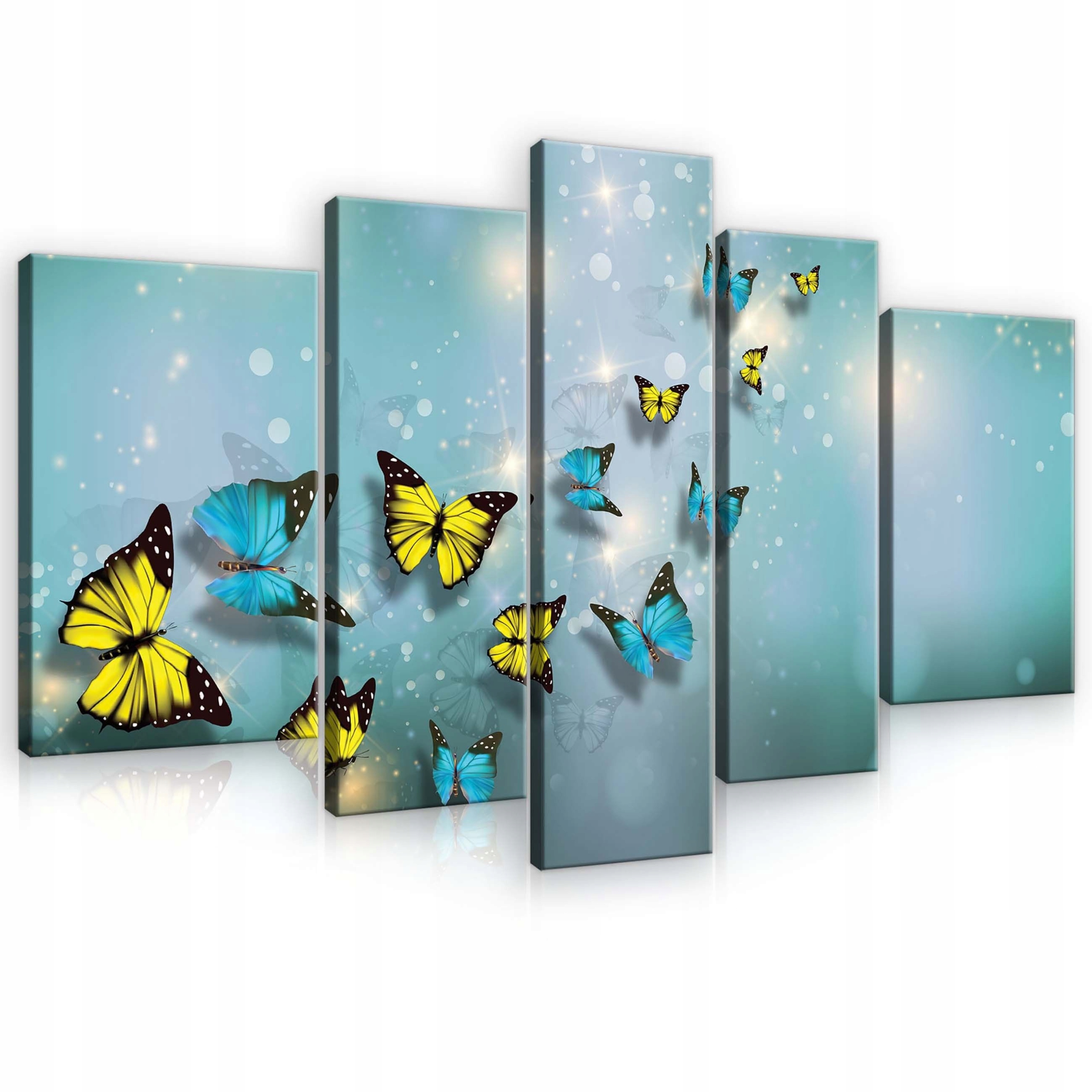 Obraz 170x100 Motýli let lehkost jas tyrkysové pozadí příroda umění