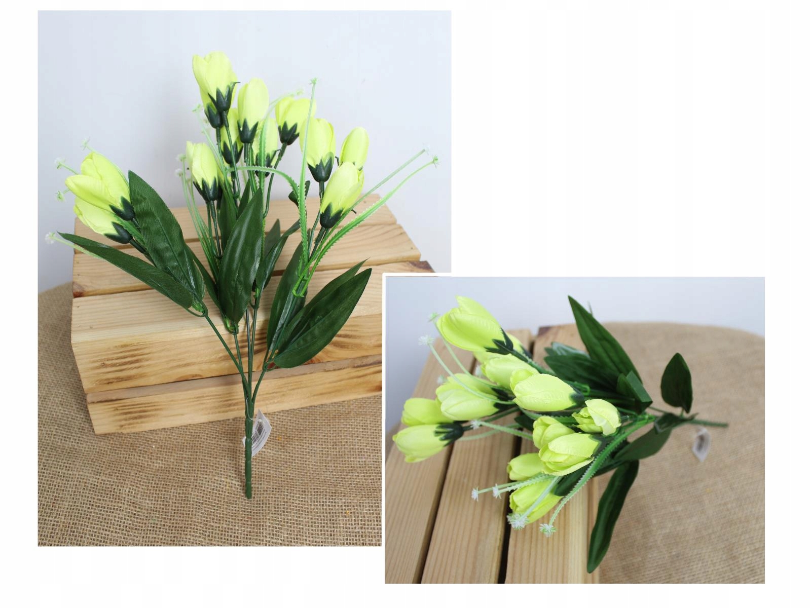 bukiet 2szt Krokus wys. 33 cm, 5 łodyg (kwiat 4x2,5 cm) -żółty MZ-094B