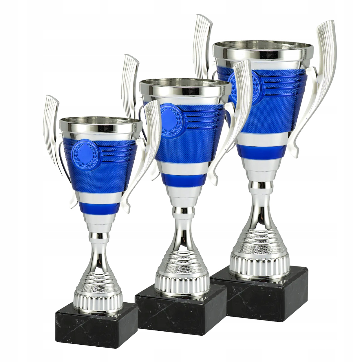 Komplet Trzech Pucharów Zestaw Puchary Trofeum Rodzin Grawer