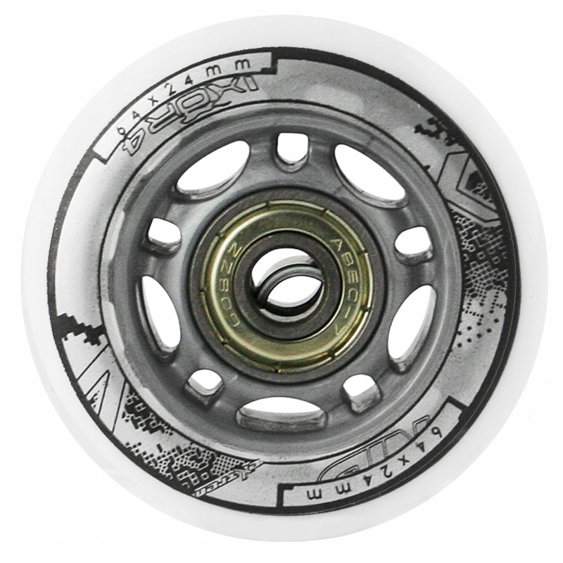 Pu 64x24 82A Białe (4 szt.) ABEC-7 (8 szt.) Zestaw Nils Extreme