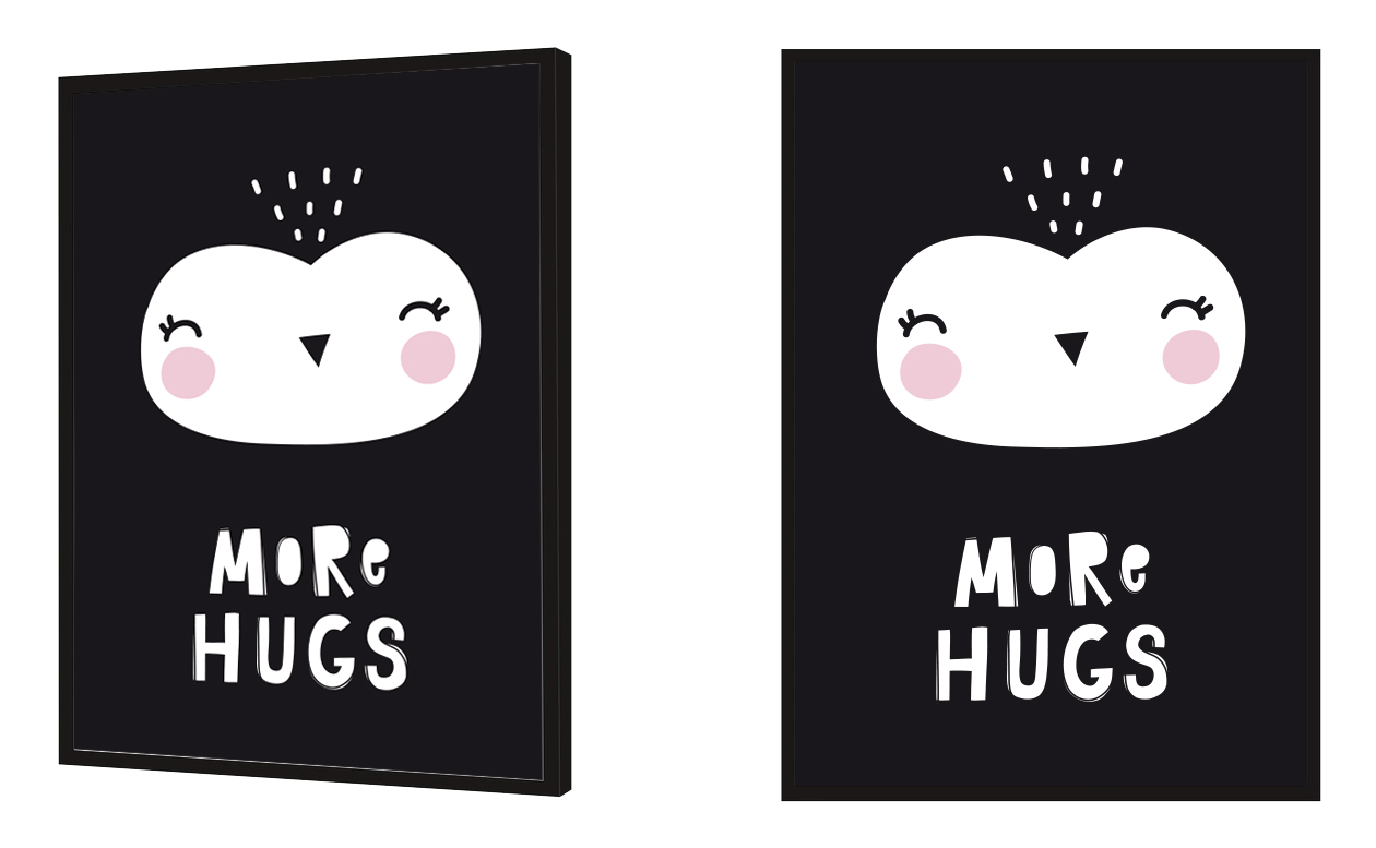 OBRAZ PLAKAT W RAMIE 33x43 cm Hugs Scandi PD348 Bohater / Bajka Inny