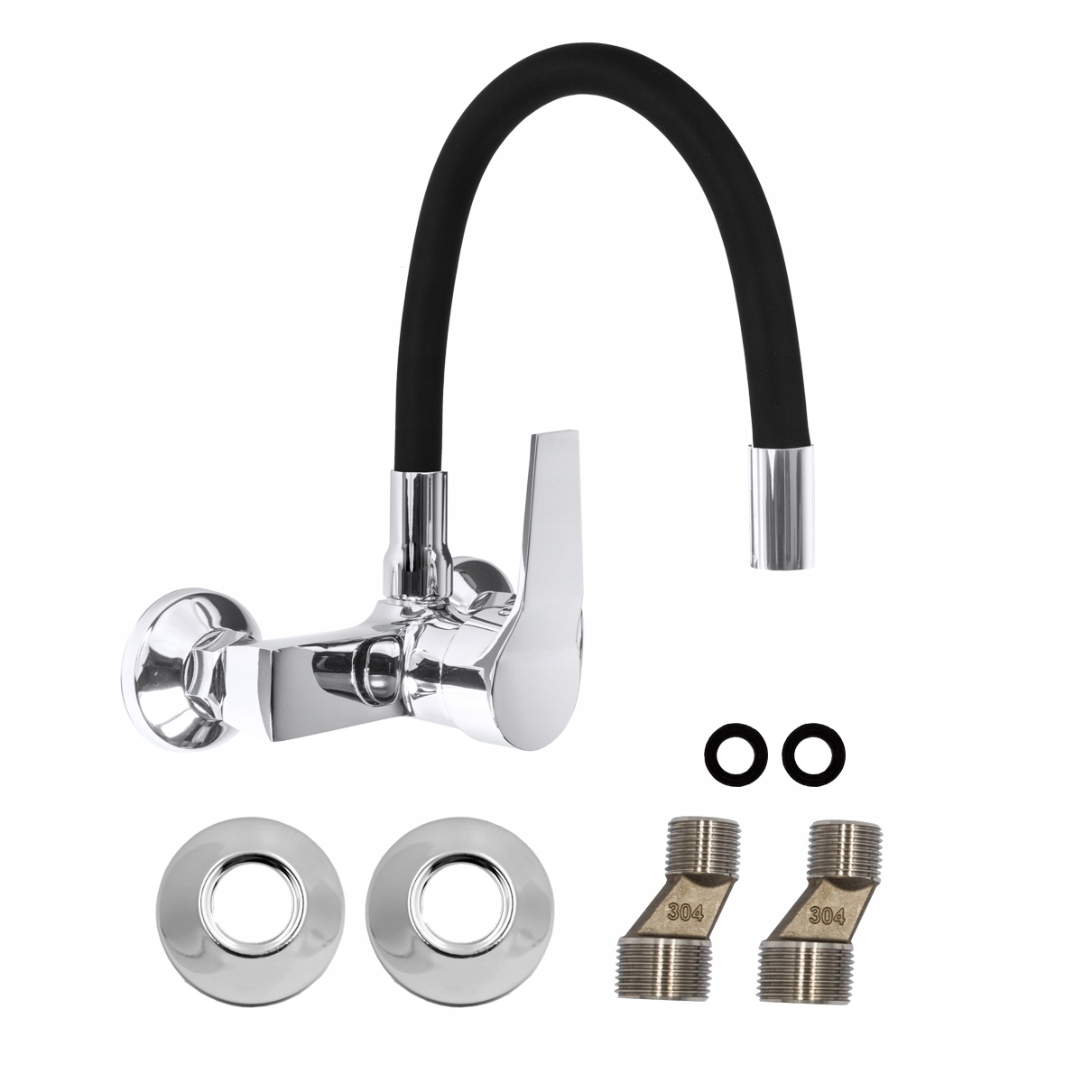 Flex Čierna Nástenná Kuchynská Batéria