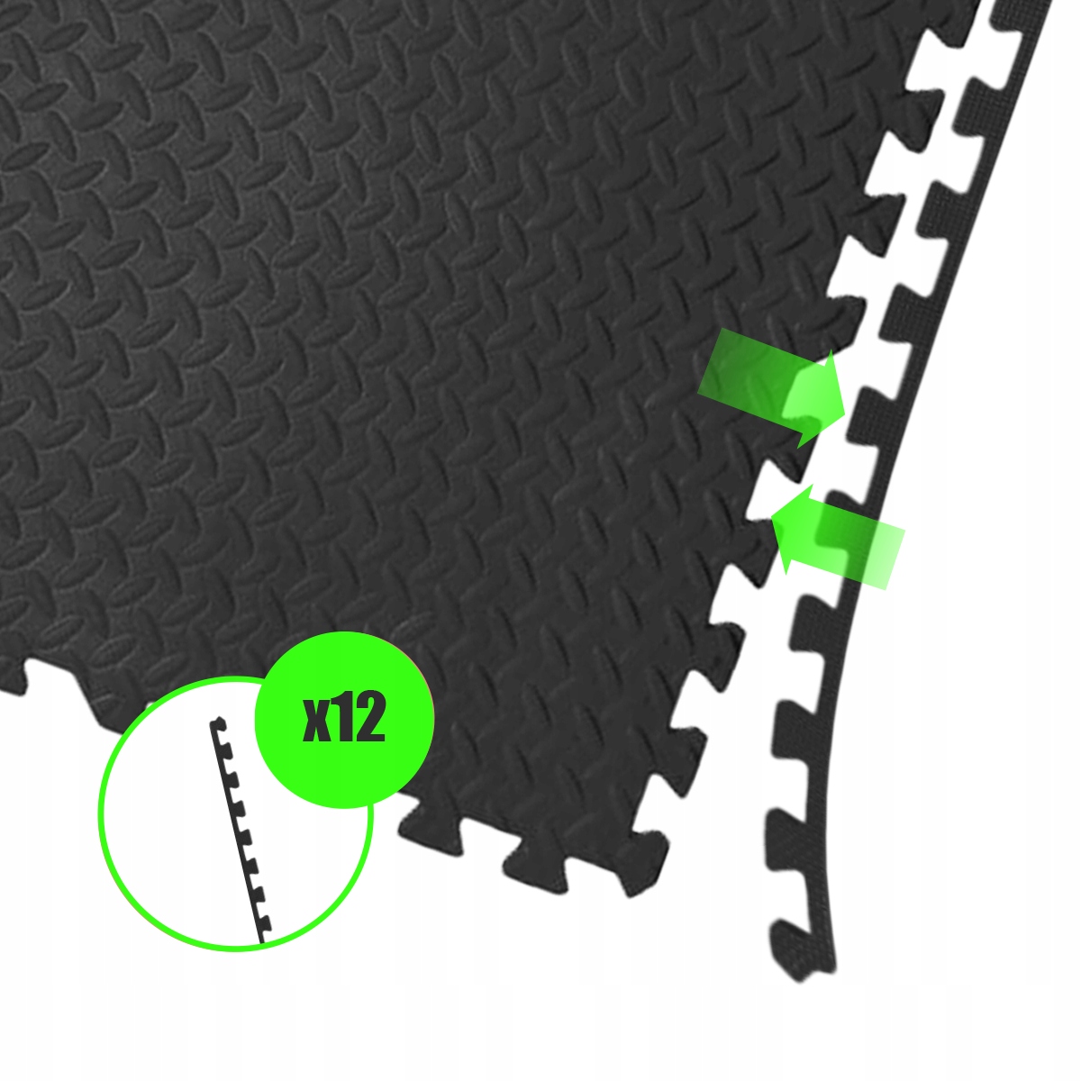 MATA PUZZLE POD SPRZĘT DO ĆWICZEŃ 6 SZT 2.16m2 XXL OCHRONNA PODŁOGA SIŁOWNI Długość 60 cm