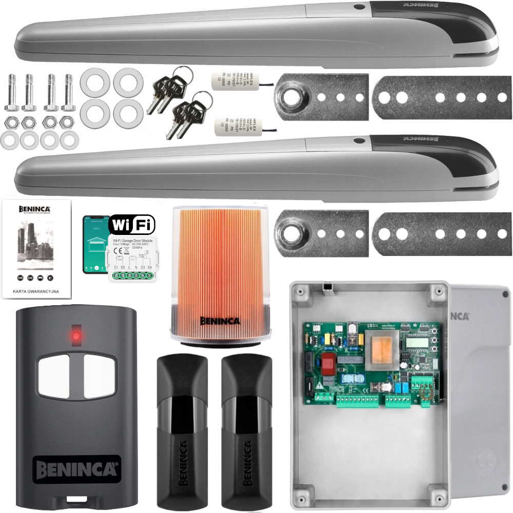 Beninca Bob 50 BOB50 Kbob Siłowniki Zestaw do bramy 10m 1 Pilot Led WiFi