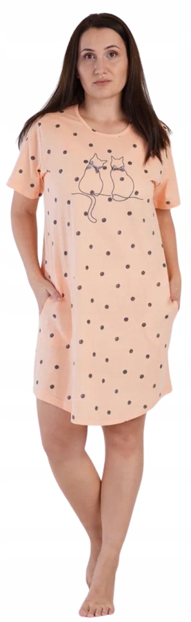 Broskvová Košile Kočky S Mašličkami Kočky Pár Koček Bavlna 4XL