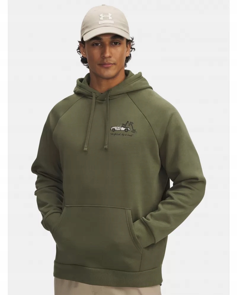 Pánská Mikina Under Armour S Kapucí Khaki Rival Fleece Hbr Logo Hd XL