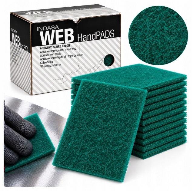 10 x Włóknina ścierna Zielona Medium P180-220 arkusz 230x150mm Indasa