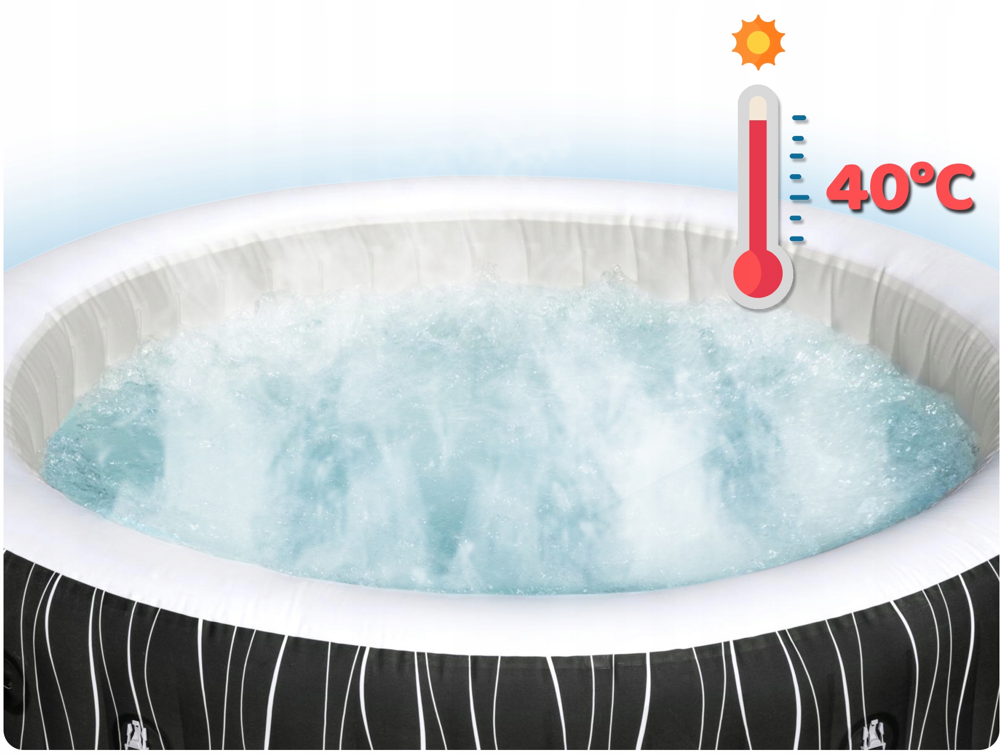 DMUCHANE SPA OGRODOWE 6-osobowe HYDROMASAŻ Bestway Długość 196 cm