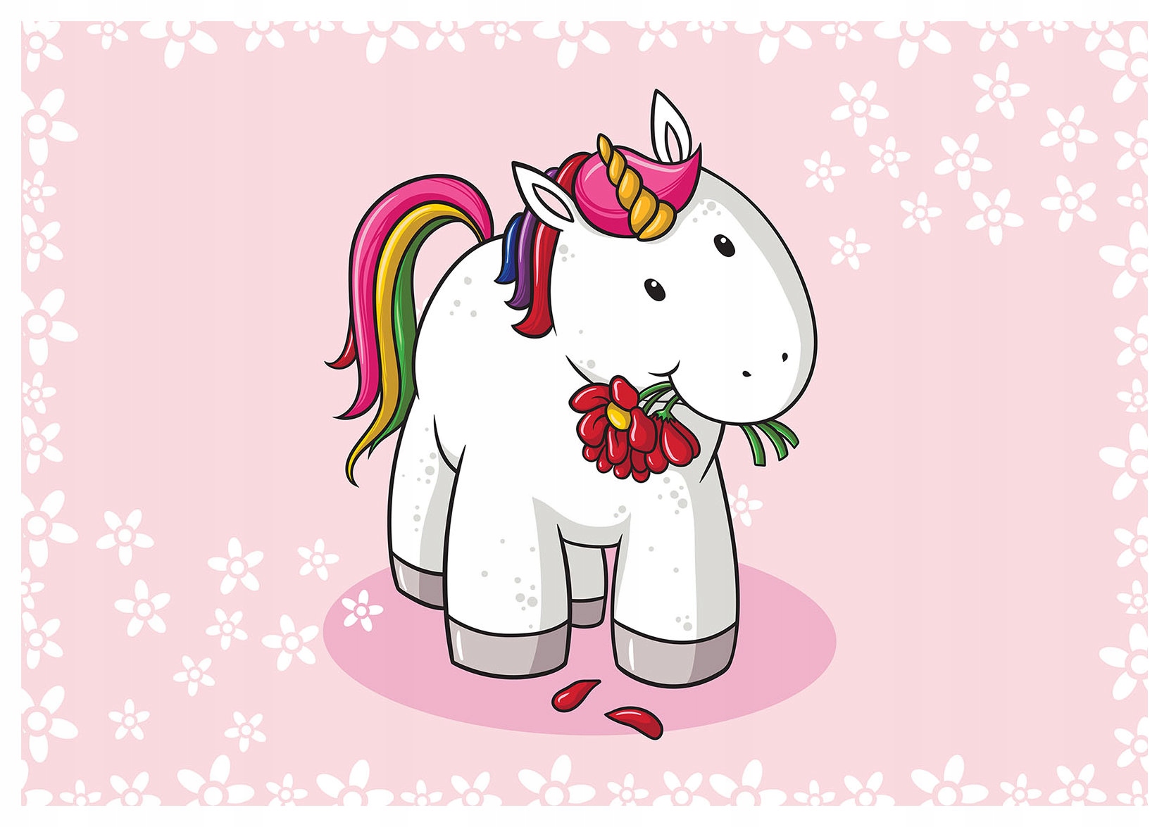 Fototapeta Jednorožec v kvetoch mágia a jemnosť 400x280 lepidlo