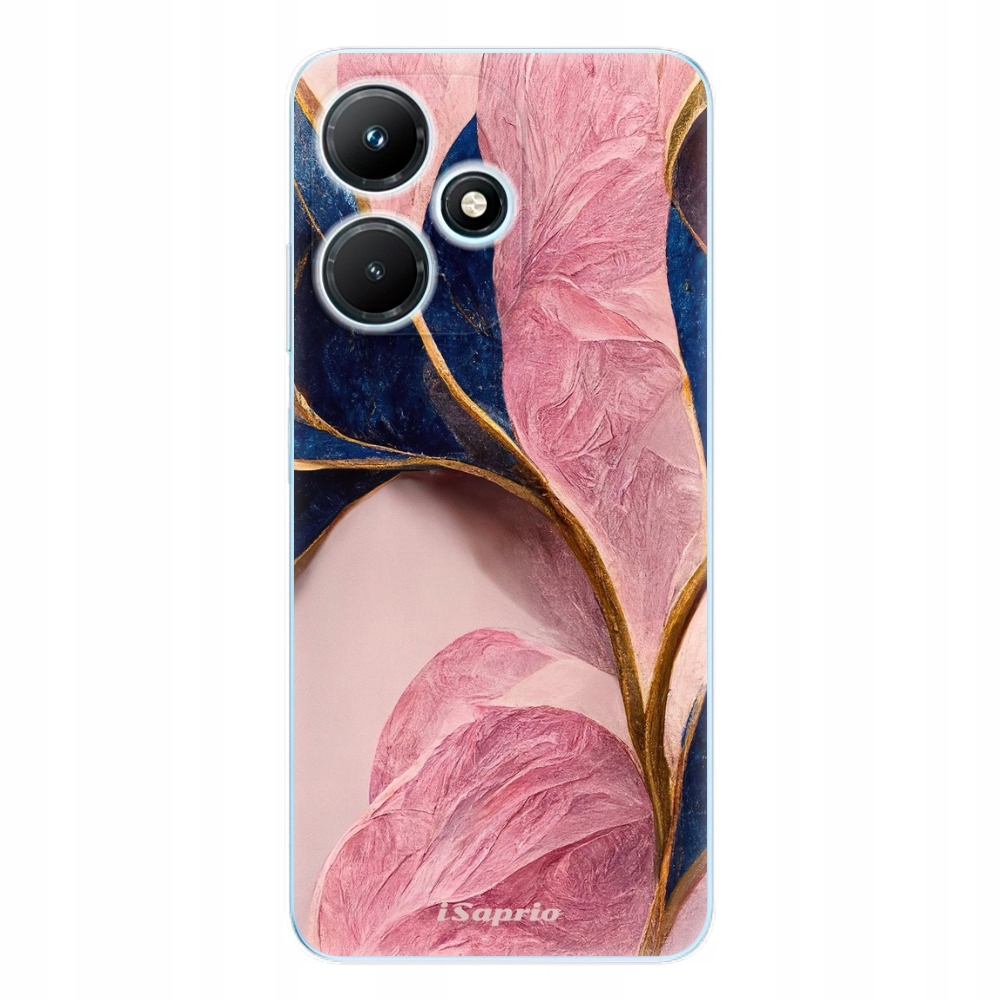 Silikonowe etui iSaprio Pink Blue Leaves do Infinix Hot 30i