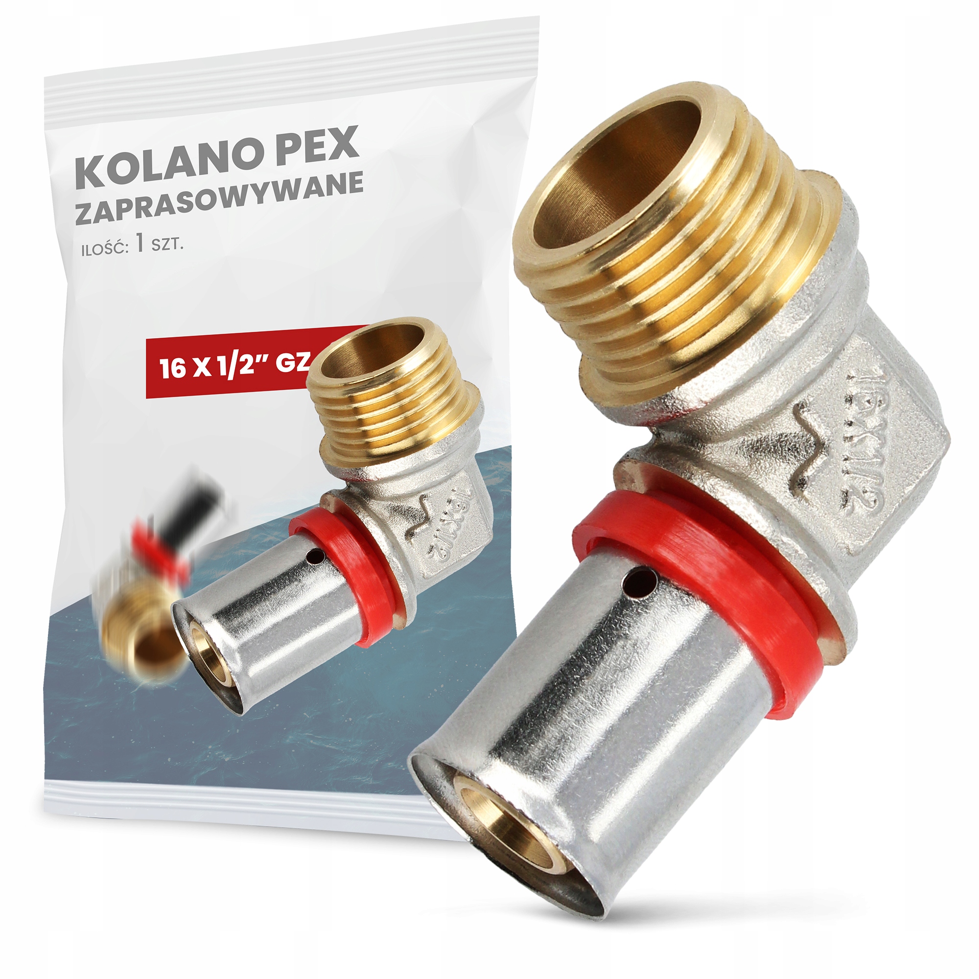 

Kolanko Pex 16 x 1/2 Gz zaprasowywane zaciskane