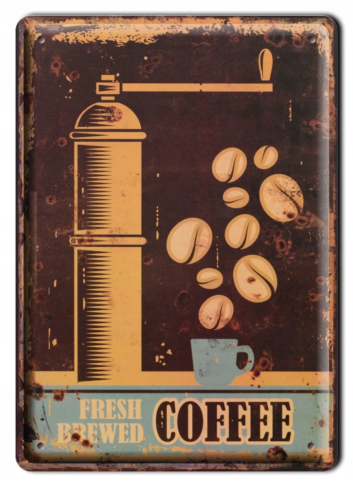 Kawa Coffee Metalowy Szyld Plakat Retro #00770