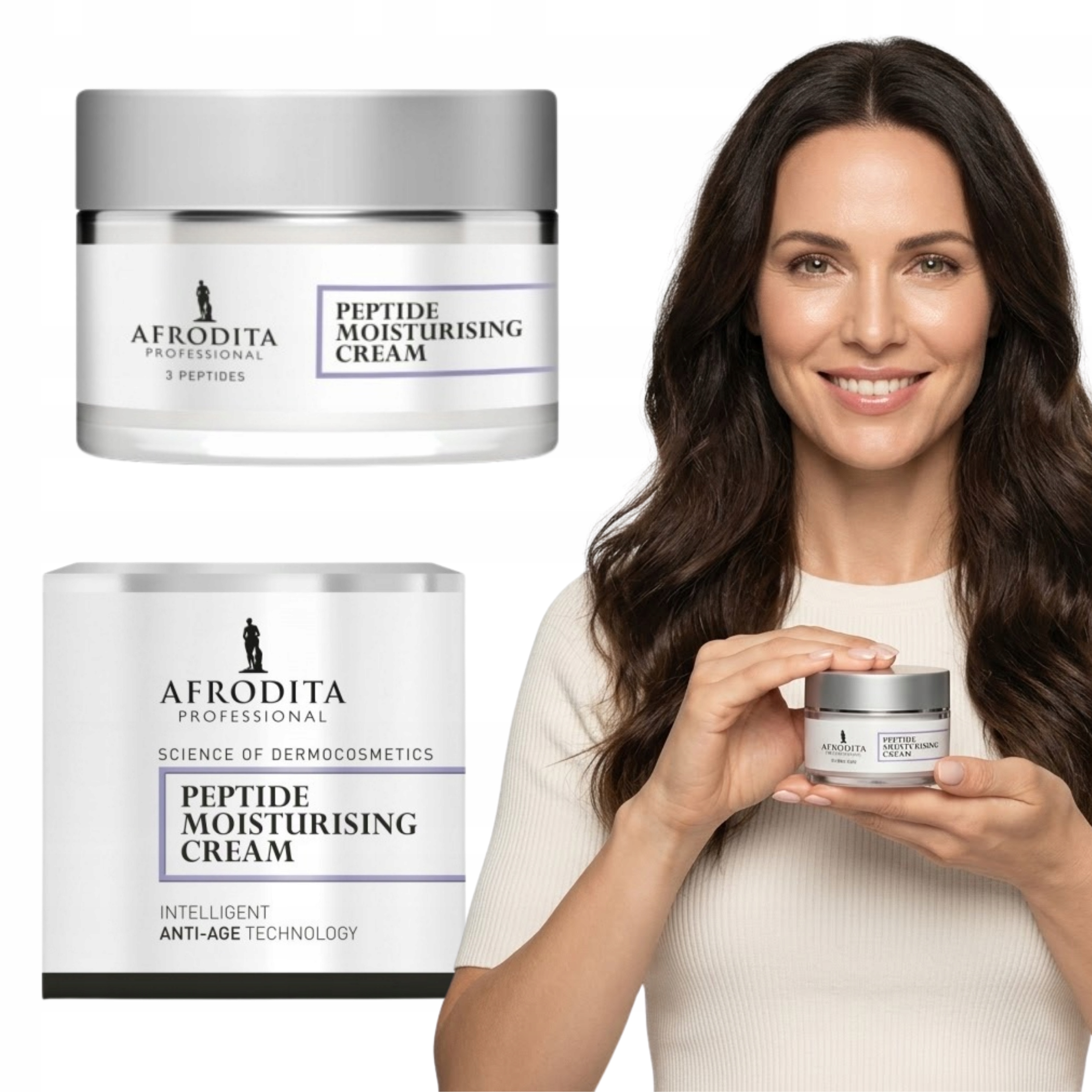 Nawilżający krem do twarzy Cery mieszanej anti age Afrodita 3 Peptides