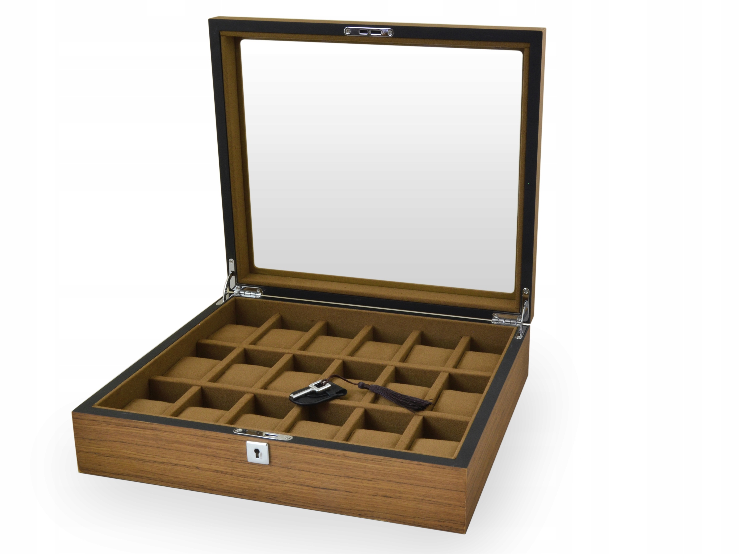 Vitrína Na Hodinky Krabička Škatule Display Pro 18 Prémiových Hodinek Se Sklem