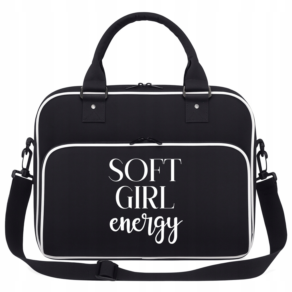 Torba Czarna Soft Girl Energy Pojemna Na Siłownię Trening Fitness Pilates