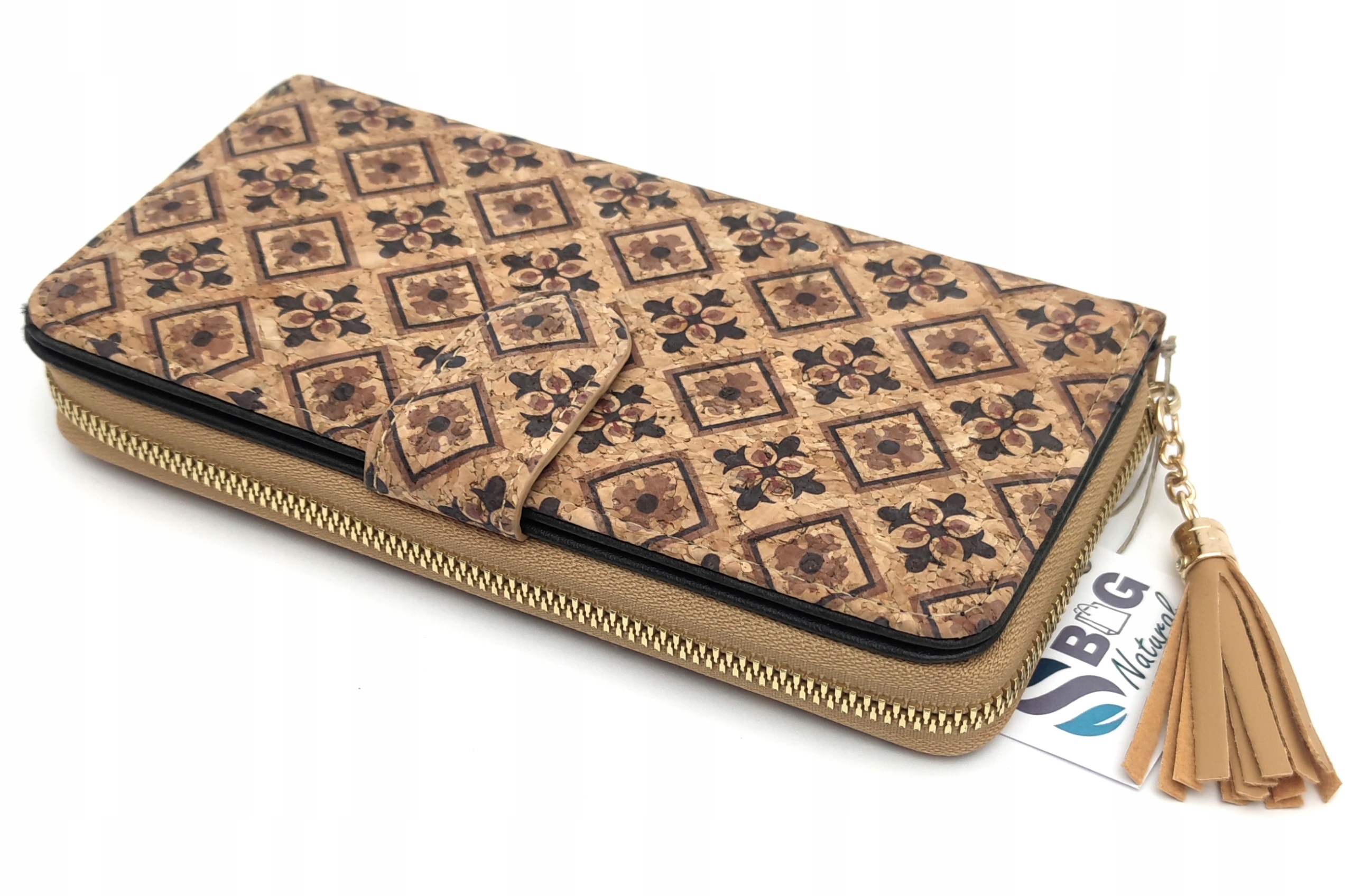 

Duży portfel z chwostem korek naturalny