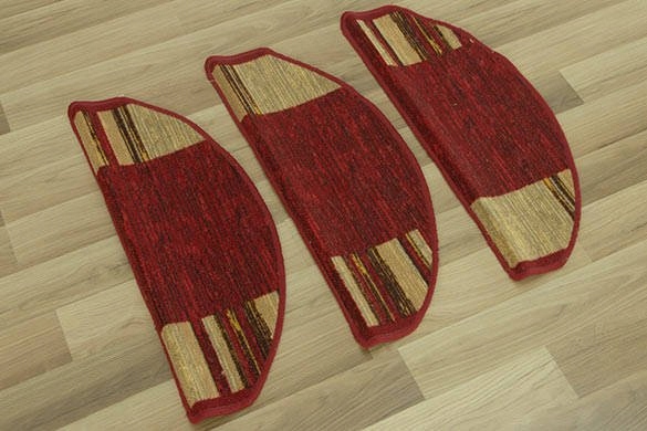 PÓŁOKRĄGŁE PODGUMOWANE NAKŁADKI NA SCHODY BORDO Grubość 4 mm