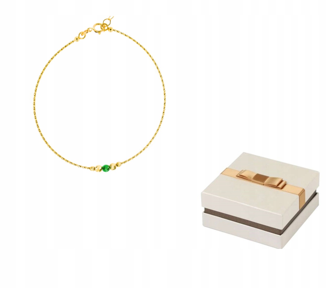 Zlatý náramek 585 Zlatý pevný s kuličkami 14 karátů BZ168