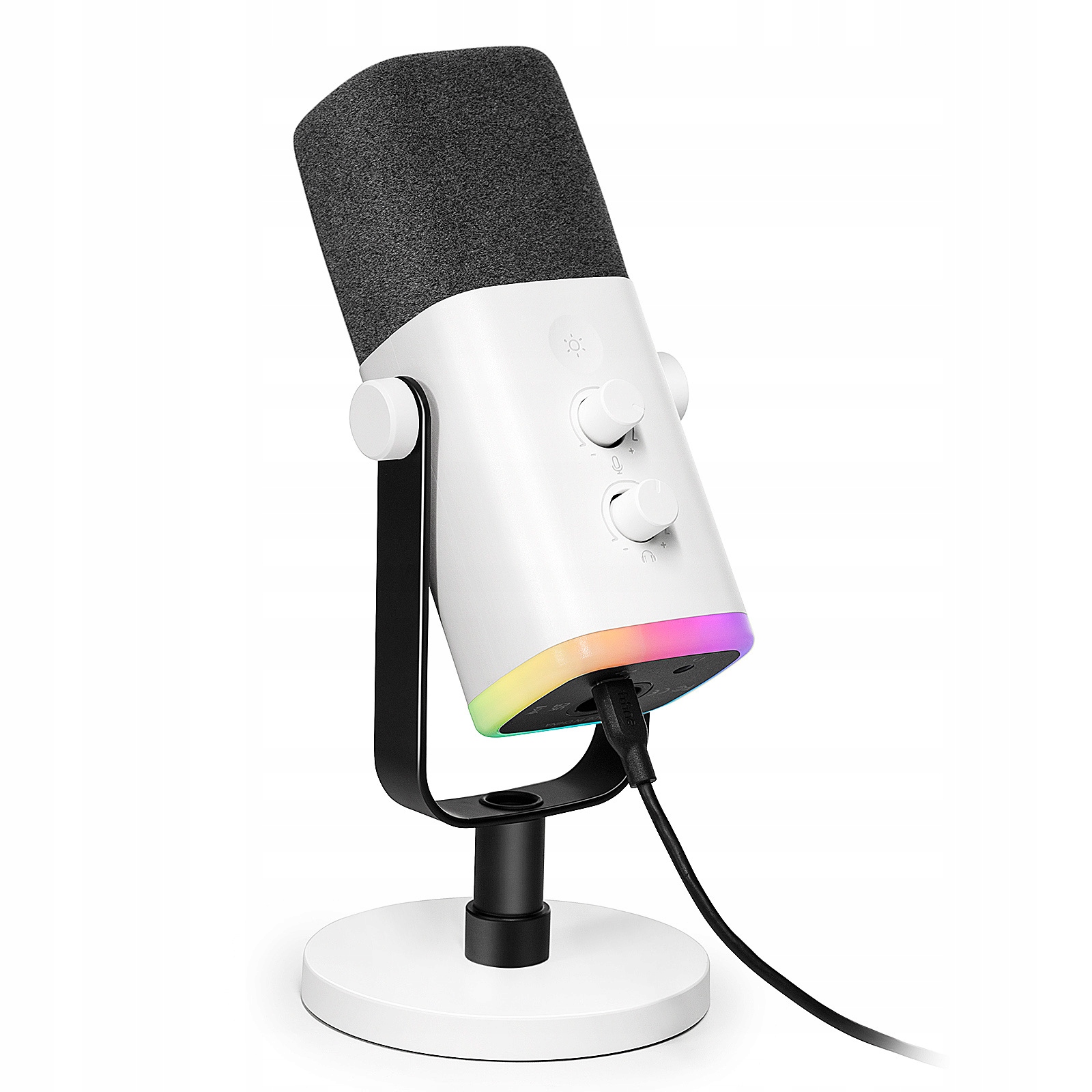 Štúdiový mikrofón Dynamický Xlr/usb Fifine AM8 Rgb biely