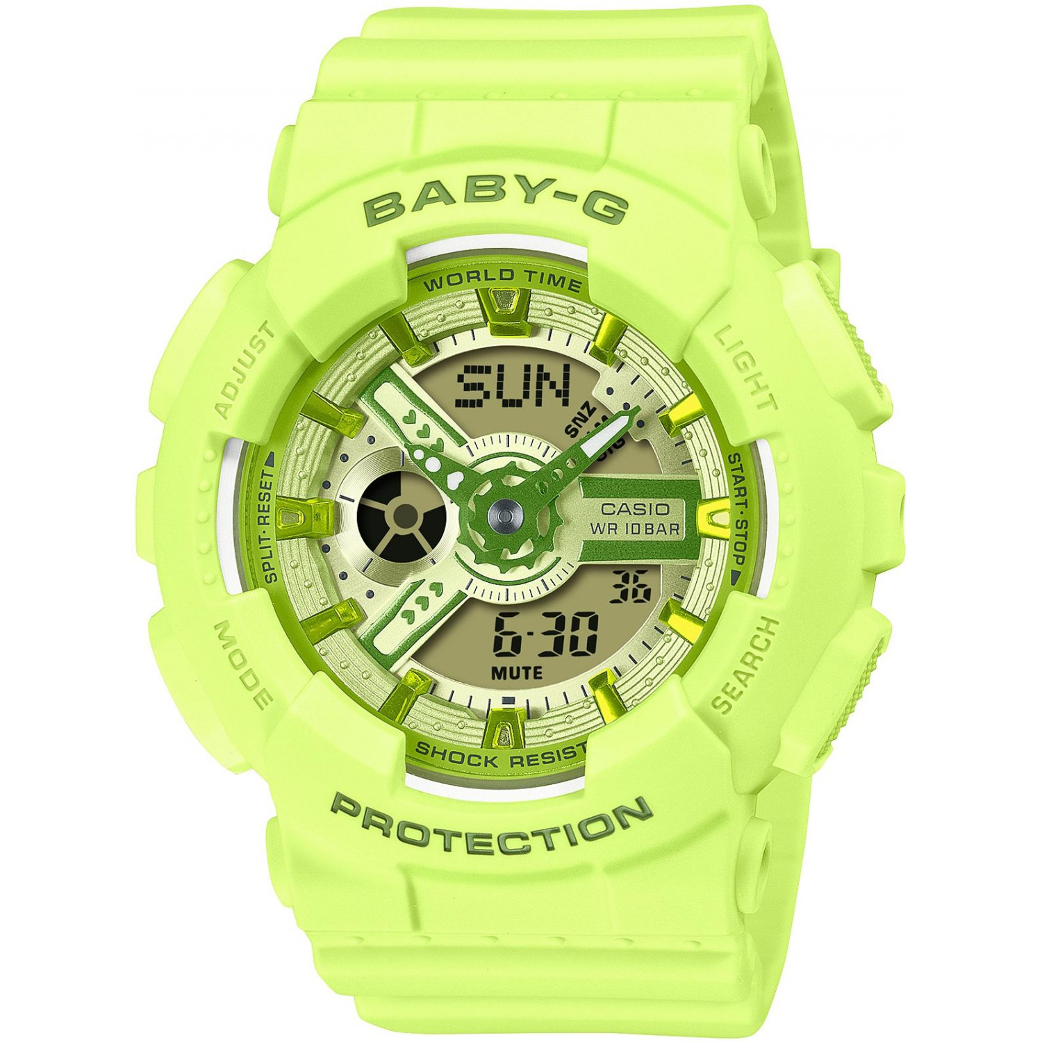 Dámské hodinky Casio Baby-G BA-110YK-3AER zelený řemínek