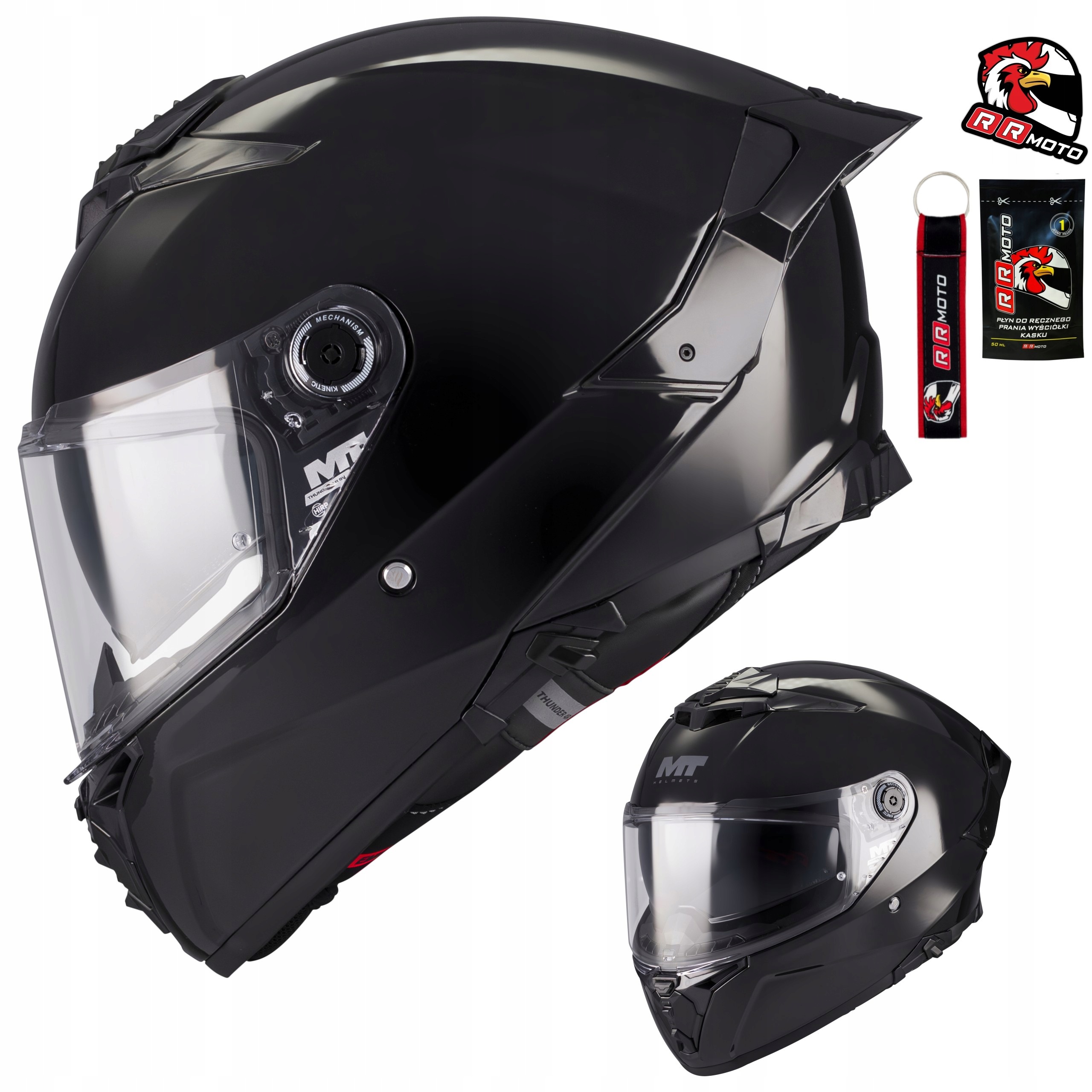 Integrovaná motocyklová prilba s Blendou Mt Thunder 4 R Sv Black Pinlock Darček