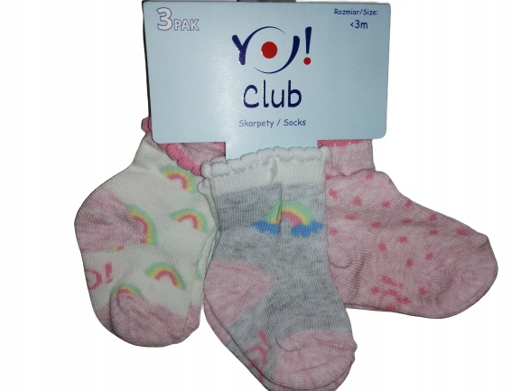 

Skarpetki Niemowlęce 3 Pary Komplet 3PAK 6-9M Yo!