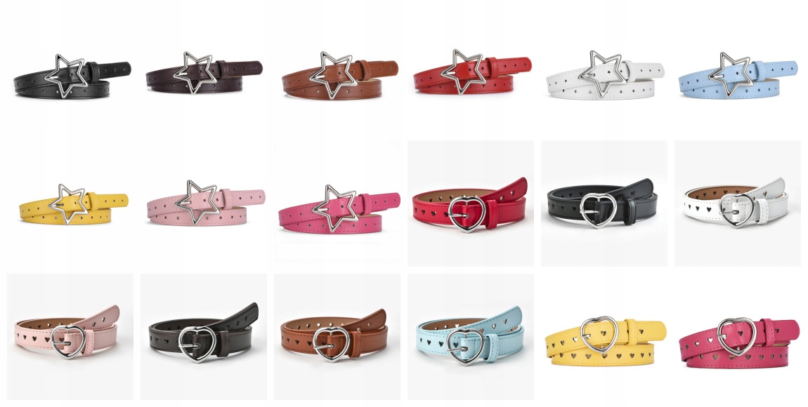 Pasek dziecięcy z ekoskóry w serca serduszka do spodni spódniczki RÓŻOWY Marka Inna marka