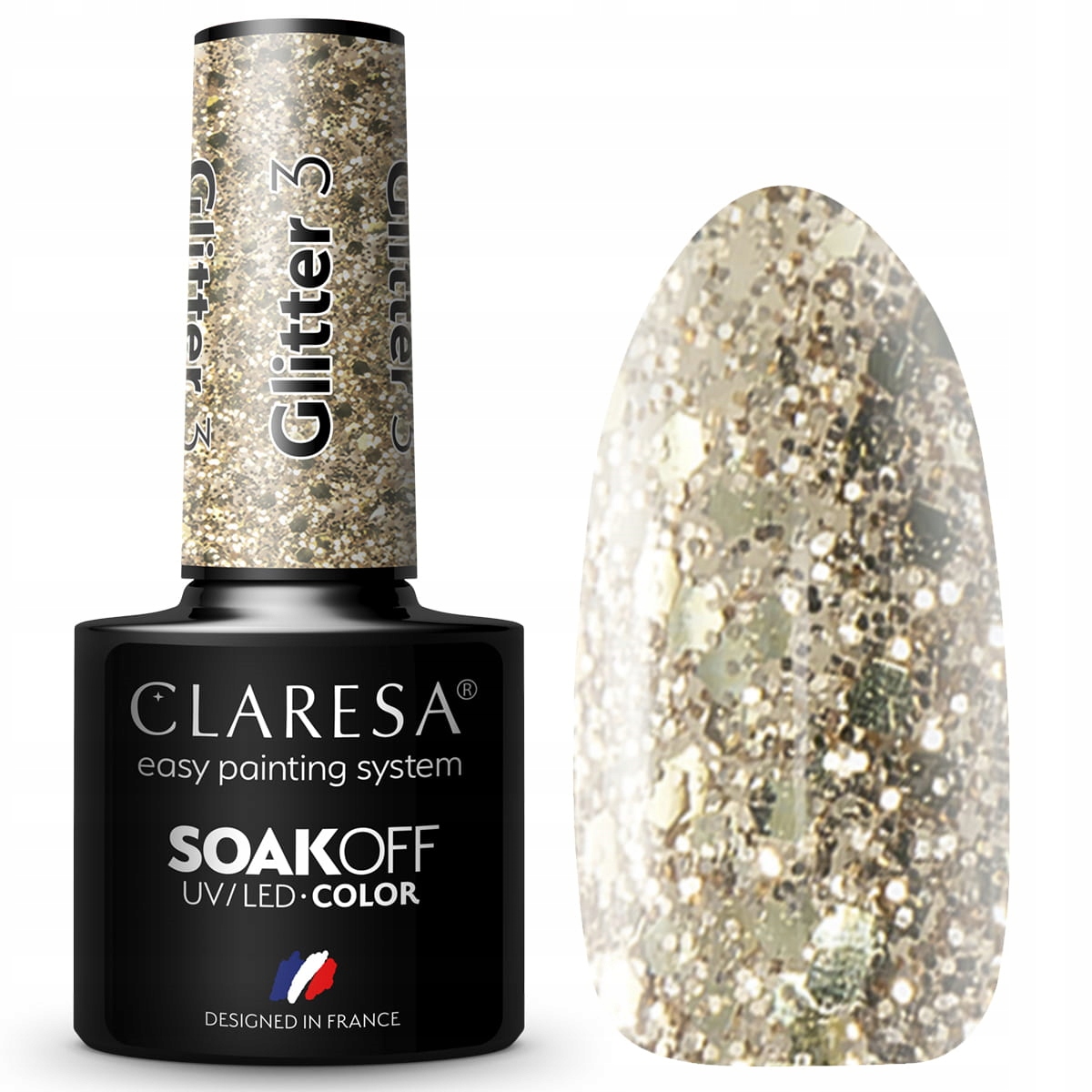 

Claresa lakier hybrydowy uv led Glitter 3