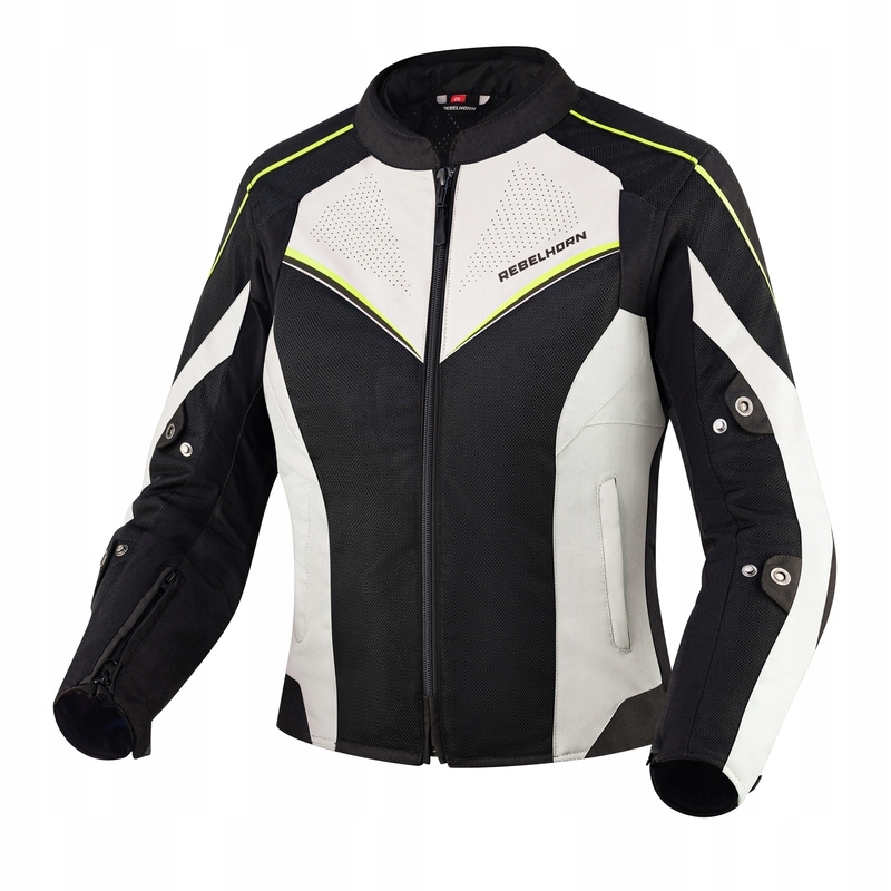 Dámska Textilná Motocyklová Bunda Rebelhorn Hiflow 4 Black Silver Fluo Ye