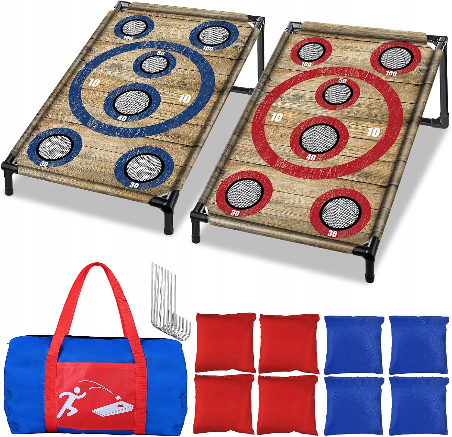 Nzqxjxz Cornhole Zestaw 90x60cm Drewniane Plansze Do Gry 8 Woreczków