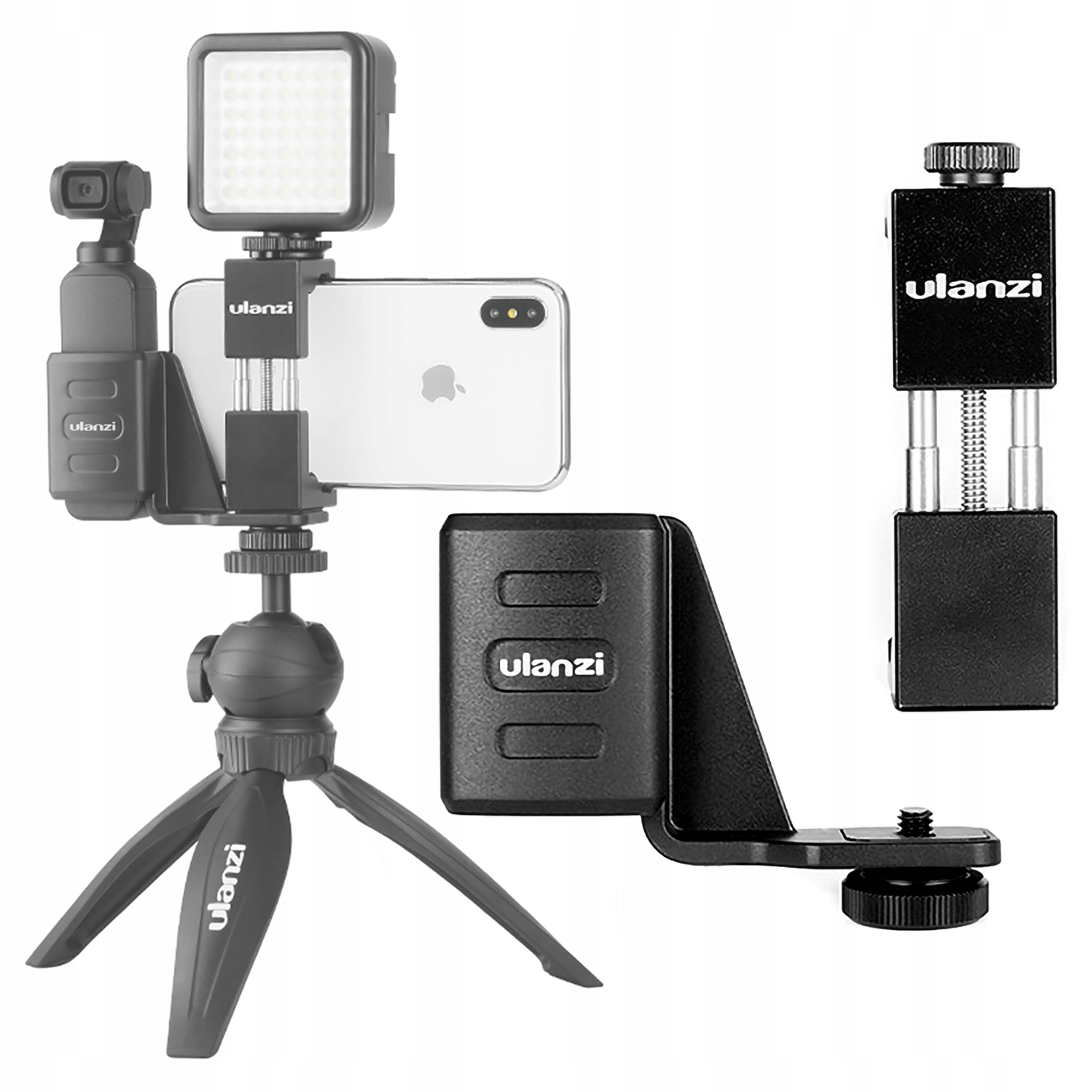 Držák Vlog pro Dji Osmo Pocket na telefon, studená Led patka 1/4 palce na stativ