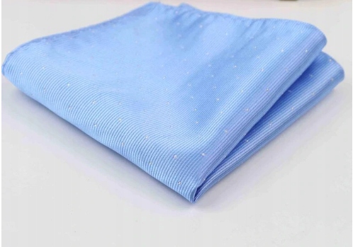 

Poszetka chusteczka niebieska w srebrne kropeczki