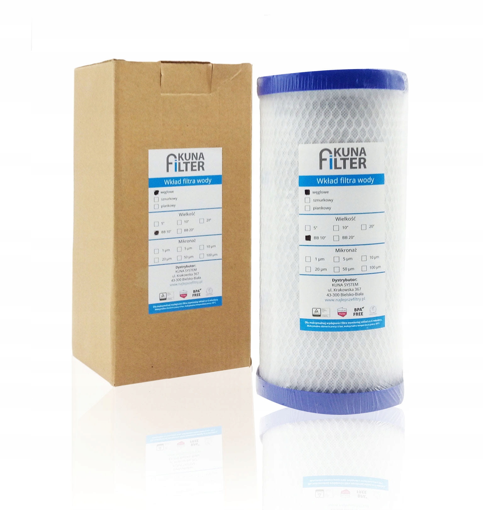 

Wkład węglowy do filtra BB-10'', Big Blue 10