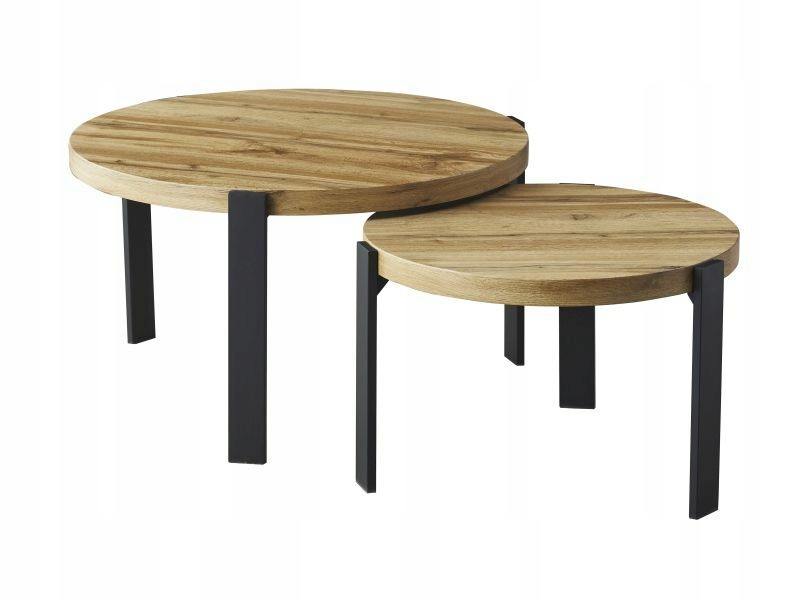 Lavica konferenčný stolík Polo dub artisan/čierna, sada Sig