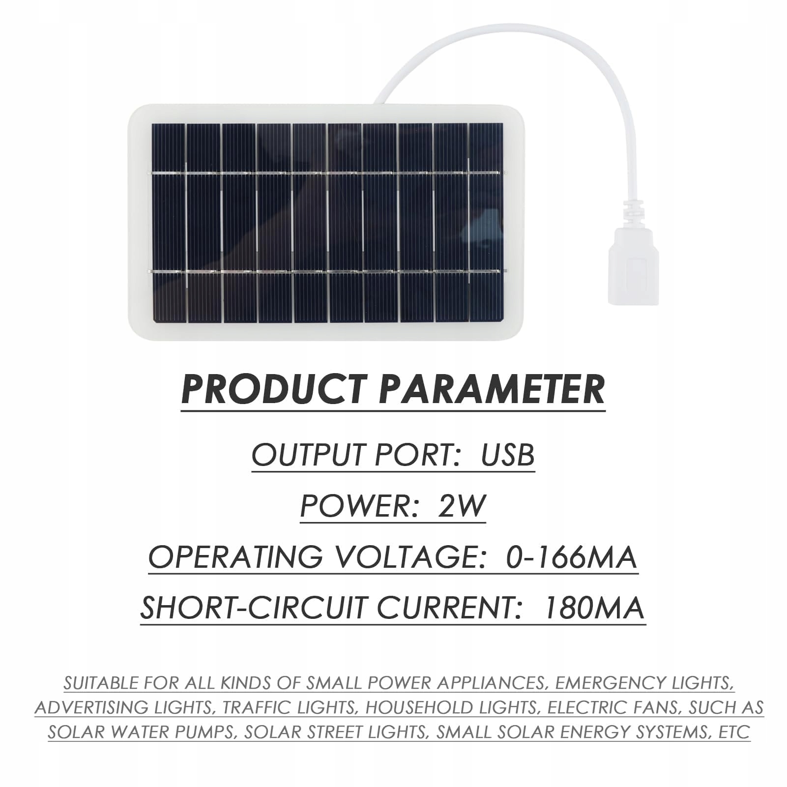 SOLARTECH Przenośny Panel Solarny 5W 5V USB Ładowarka Wodoodporna — miniatura 3