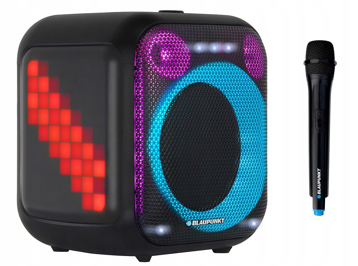 Blaupunkt PB6LED Prenosný Bluetooth reproduktor Party Box Led Karaoke Mikrofón