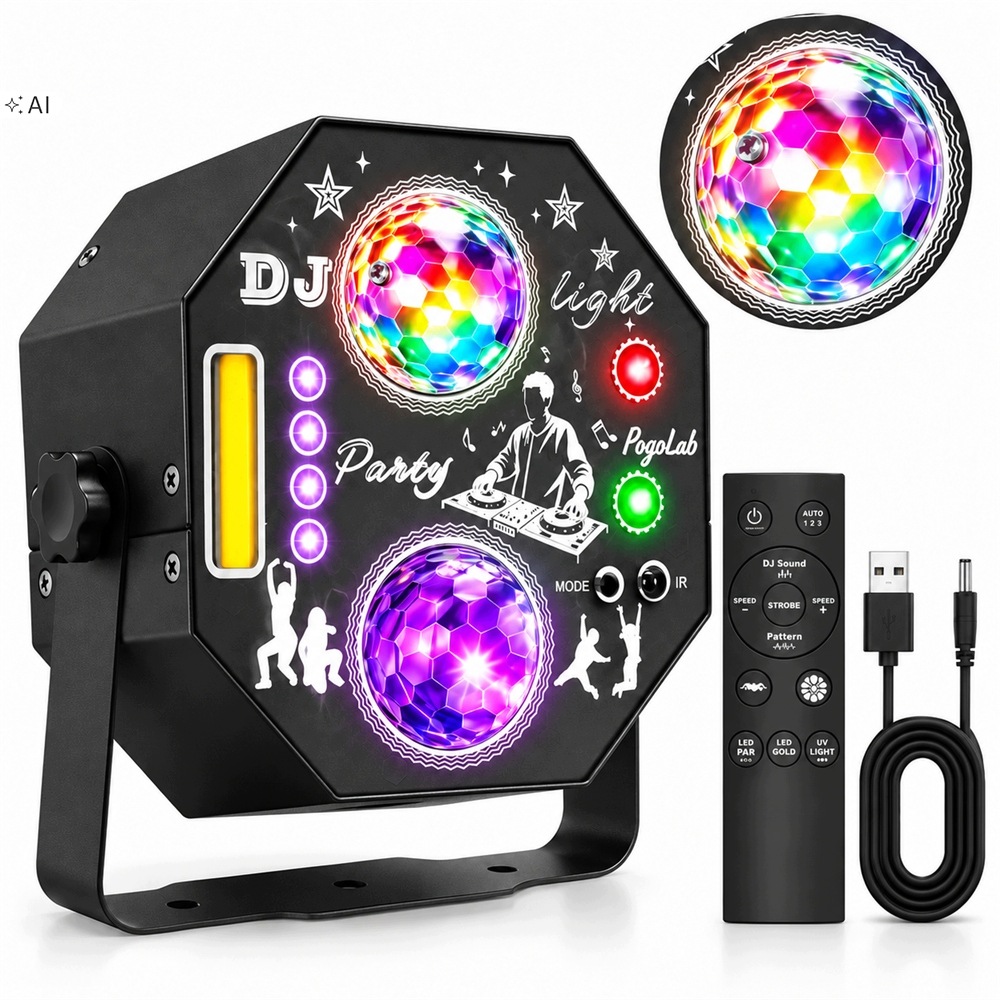Laser Disco projektor Diskotéková lampa 3D stroboskop párty Lampička