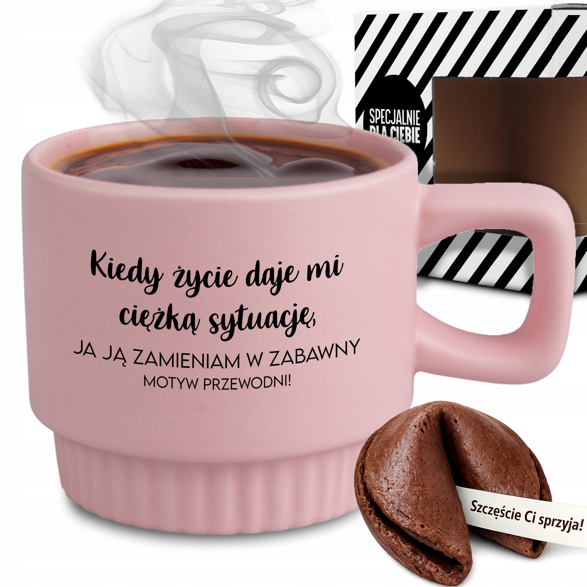Rýhovaný Hrnek Dárek Do Práce Kanceláře Růžový, Hlavní Motiv Věštba