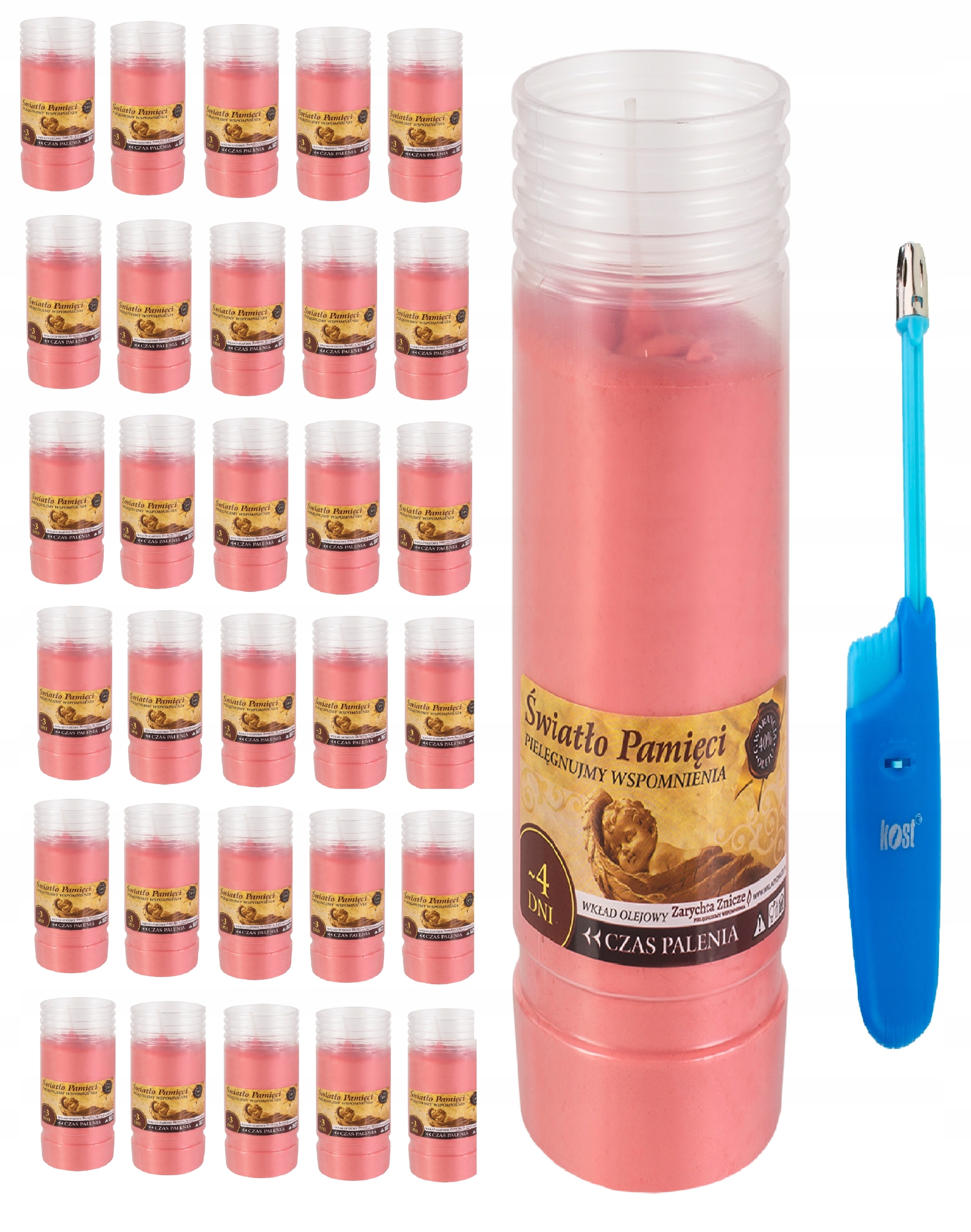 WKŁADY DO ZNICZY ŚWIECE PARAFINOWE 4DNI DŁUGOPALNE