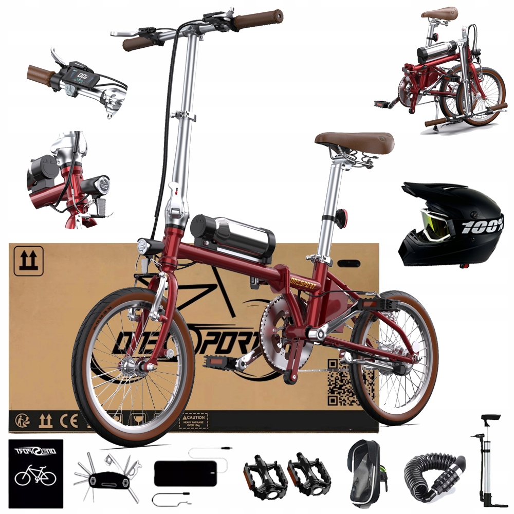 Rower elektryczny Miasto Składany Onesport OT02 250W 36V 5.2AH 25KM/H 16"PL