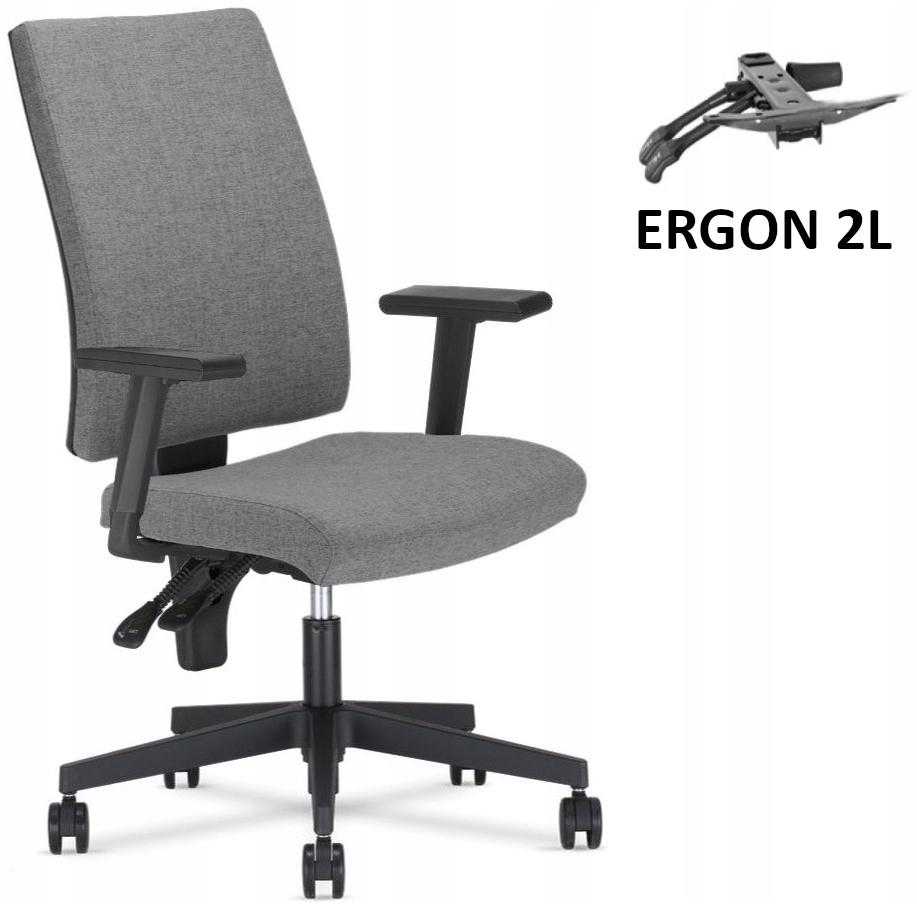 Szare Krzesło biurowe obrotowe fotel biurowy I-line R19T Nowy Styl