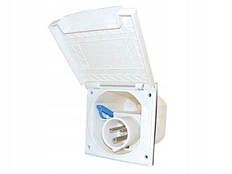 220207 - Разъем питания CEE 230V 16A Белый-Haba