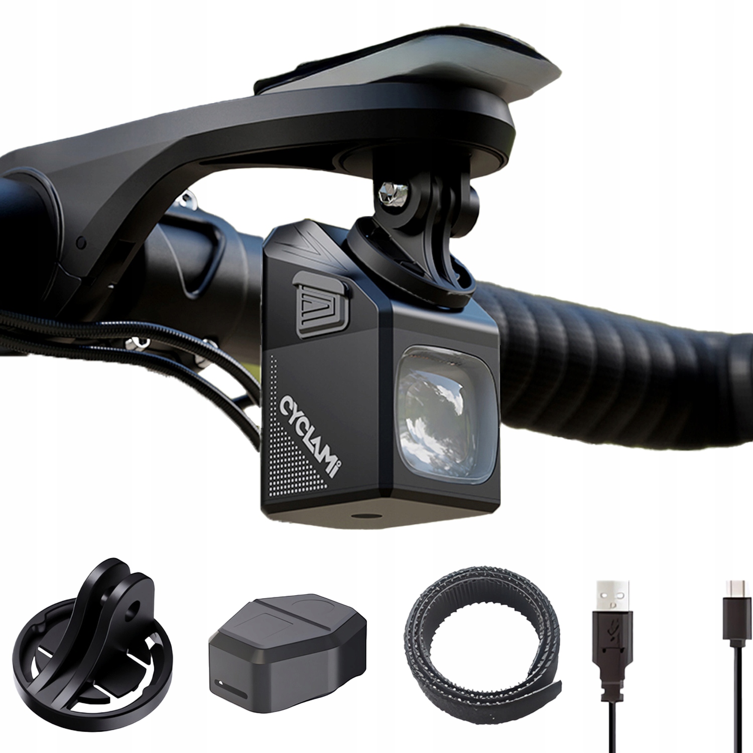 Lampka Rowerowa Przednia Usb 1000LM IPX4 Mocna Zestaw Led Latarka Mtb